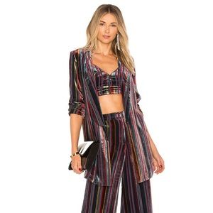 House of Harlow 1960 x Revolve Chloe Boyfriend Jacket Striped/Multicolored XXS